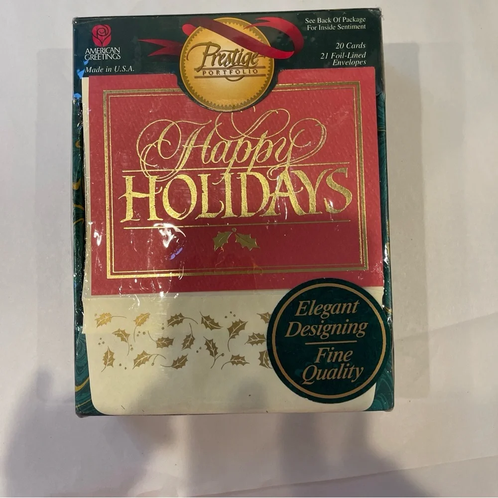American Greetings Prestige Portfolio Happy Holidays Cards Set of 20 NWT